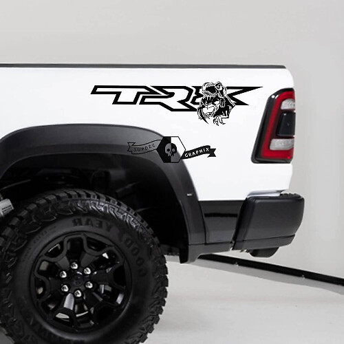 TRX Eating Raptor Bedside Vinyl Decal Sticker for Dodge Ram 1500