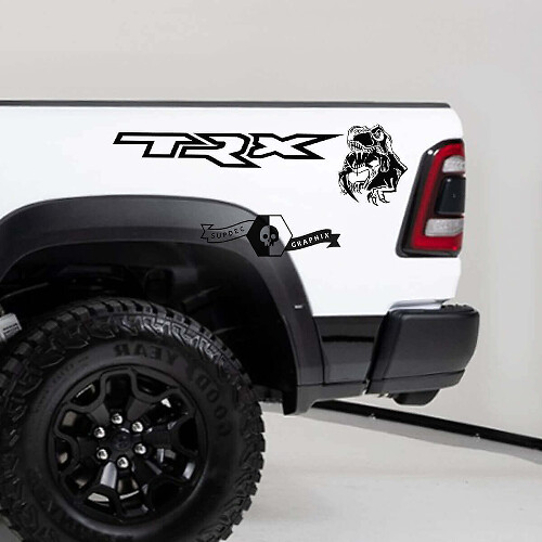 TRX Eating Raptor Bedside Vinyl Decals Set for Dodge Ram 1500 TRX