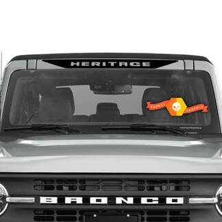 Bronco Heritage Logo Vinyl Decal Above Windshield Banner