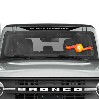 Bronco Black Diamond Logo Vinyl Decal Above Windshield Banner 1
