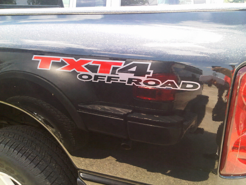 TXT4 Off Road Outline Lettering Pair Bedside Vinyl Decal Sticker for Dodge Dakota TRX4