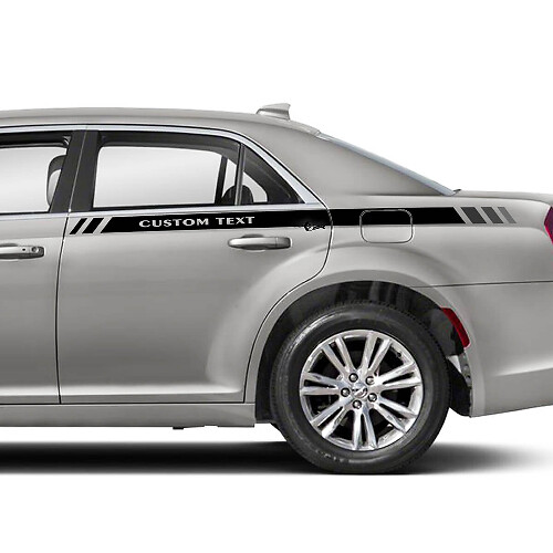 Custom Text Rear Quarter Side Stripe Vinyl Decals for Chrysler 300