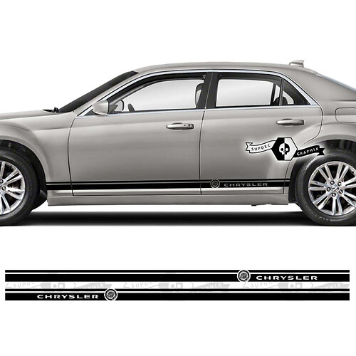 Pair Chrysler 300 Rocker Panel Graphics Auto Lines Trim Vinyl Decals Stickers