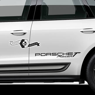 2x Porsche 2023 Porsche Macan T Logo Door Decal Stickers