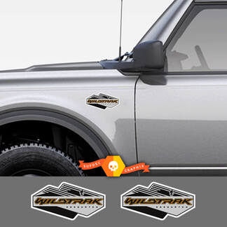 2 New Ford Bronco WIldtrak Mountains Decal Vinyl Emblem Sticker Stripe for Ford Bronco