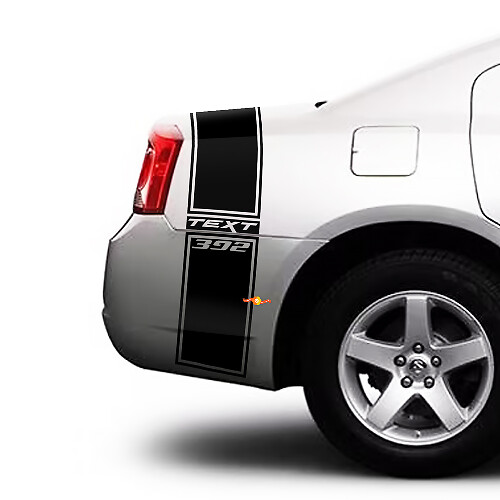 Custom Text 392 Stripes Bedside Trunk Vinyl Decal Sticker for Dodge Charger 2009-2015