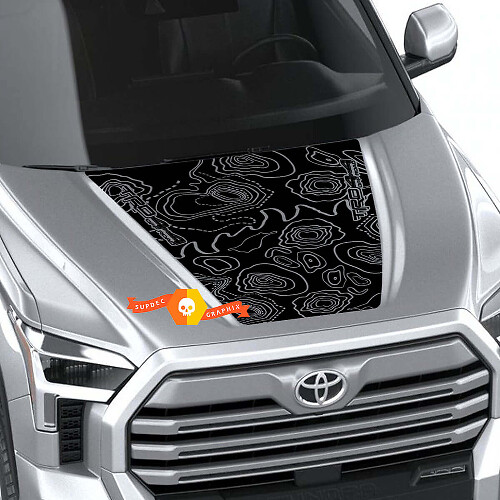 TRD-Style Topographic Map Hood Vinyl Decal for Toyota Tundra 