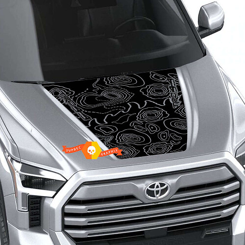 TRD-Style Topographic Map Hood Vinyl Decal Sticker for Toyota Tundra 2021+