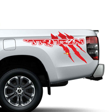 Side Bed Claws Scratch Raptor Style Vinyl Decal Stickers Kit for Mitsubishi Triton 3
