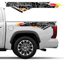 Topographic Map Hood Trunk Tailgate Vinyl Decal Sticker Kit for Toyota Tundra XK70 2021+ 3
