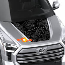 Hood Bedside Tailgate Topographic Map TRD 4X4 Off Road Decals for Toyota Tundra XK70 2021 - up Sticker Graphics 4