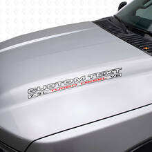7.3L Turbo Diesel V8 Outline Lettering Hood Vinyl Decal for Musclecar truck_4