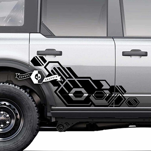 Side Door Geometric Logo Splash Graphics Decal Stickers for Musclecar horse