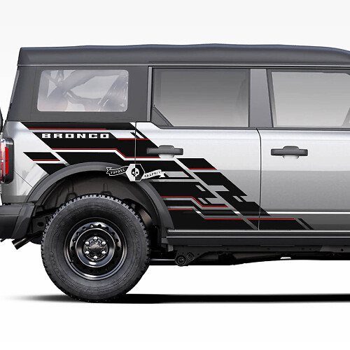 Side Door and Bed Fender Geometric Splash Graphics Decal Stickers 3 for Ford Bronco