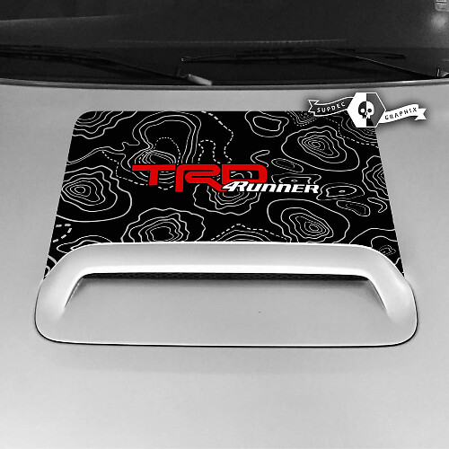 Toyota 4runner TRD Hood Scoop Sticker Decal Graphic Topographic Map 3 Colors 2020 2021 2022 2023
