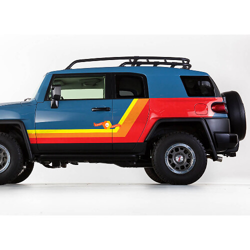 Vintage Style Side Door Stripes Vinyl Decal Pair for Toyota FJ Cruiser