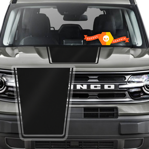 Charcoal Outline Hood Vinyl Decal Black Diamond Style for Musclecar horse Sport
