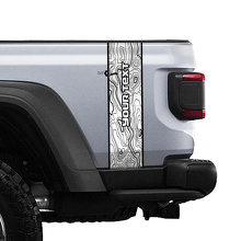 Custom Text Topographic Map Rear Side Stripe Vinyl Graphics for Jeep Gladiator JT Rubicon Mojave 2