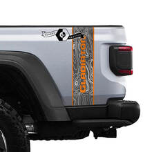 Jeep Gladiator Logo Topographic Map Rear Side Stripe Vinyl Graphics 3 colors  2