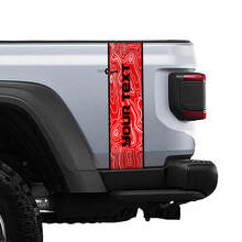 Custom Text Topographic Map Rear Side Stripe Vinyl Graphics 3 Colors for Jeep Gladiator 3