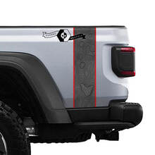 Jeep Gladiator Topographic Map Rear Side Stripe Vinyl Graphics 3 colors 2