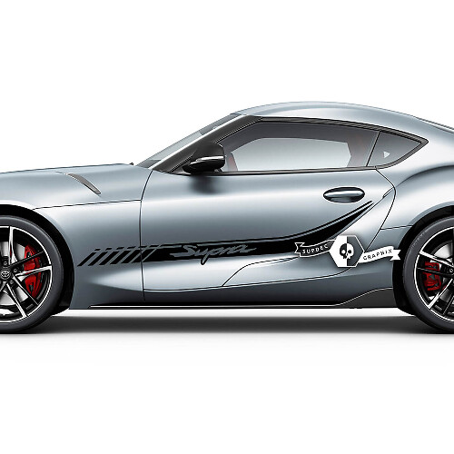 Pair Toyota Supra MKV A90 A91 Door Stripe Side Graphics Decals Stickers