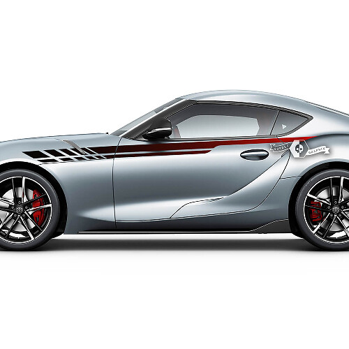 Dual Gradient Stipes Side Vinyl Decal Sticker for Toyota Supra 2020-2026