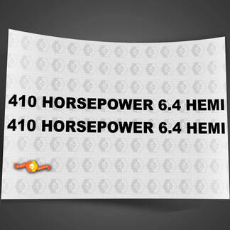 Custom Hemi hood Decals Dodge 410 HORSEPOWER 6.4 HEMI