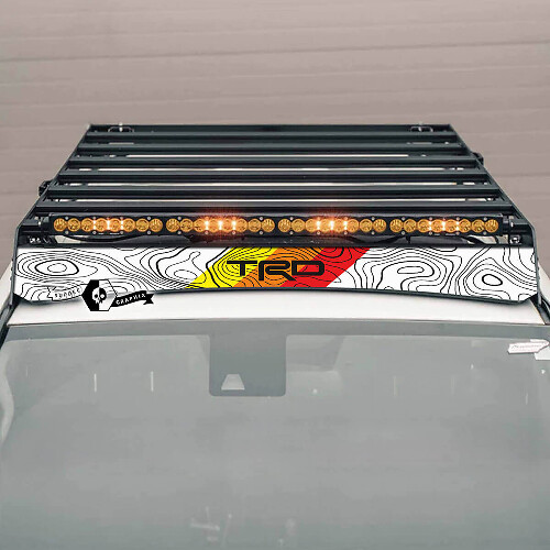 Topographic Roof Rack Fairing Vinyl Decal for Toyota 4Runner 2014-2023+
