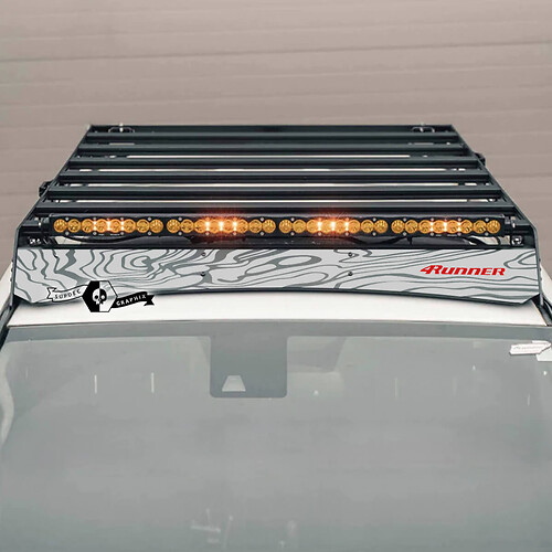 Toyota 4Runner 2014 -- 2023+ ROOF RACK Topographic Map TRD  Decal Sticker for 4Runner