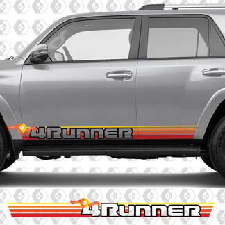 Pair 4Runner Side Vinyl Rocker Panel Decals Vintage colors stripe Stickers for Toyota 4Runner 2023 and all generations TRD 