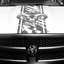 Hemi Distressed Style Stripe Hood Vinyl Decal Sticker for Dodge Ram 1500_2