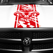 Hemi Distressed Style Stripe Hood Vinyl Decal Sticker for Dodge Ram 1500_3
