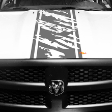 Custom Distressed Stripe Hood Vinyl Decal Sticker for Dodge Ram 1500_2
