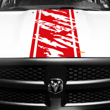 Custom Distressed Stripe Hood Vinyl Decal Sticker for Dodge Ram 1500_3