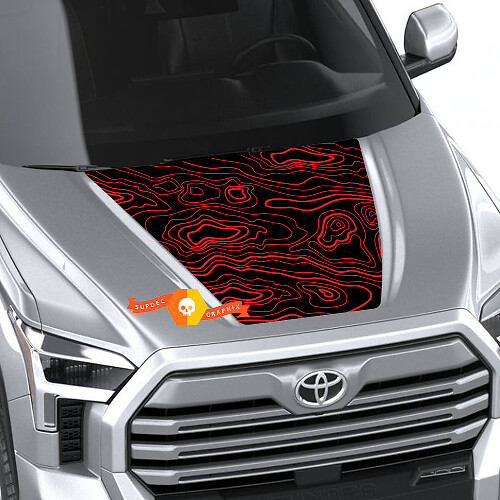Hood Topographic Map TRD 4X4 Off Road Wrap Decal for Toyota Tundra 3rd 2021 - up Sticker Graphics SupDec Design