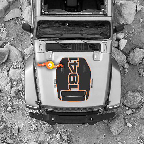 1941 Edition Rubicon Hood Vinyl Sticker Graphics Decal for Jeep Wrangler Rubicon