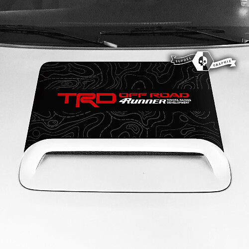 Toyota 4runner TRD Off Road Hood Scoop Sticker Decal Graphic Topographic Map 4 Colors 2020 2021 2022 2023