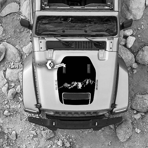 Mountains Hood Vinyl Sticker Graphics Decal for Jeep Wrangler Rubicon