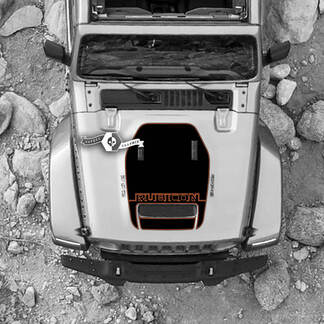 Hood For 2021 2022 2023 Jeep Mountains Wrangler Logo Rubicon Sticker Graphics Vinyl SupDec Design 2 Colors