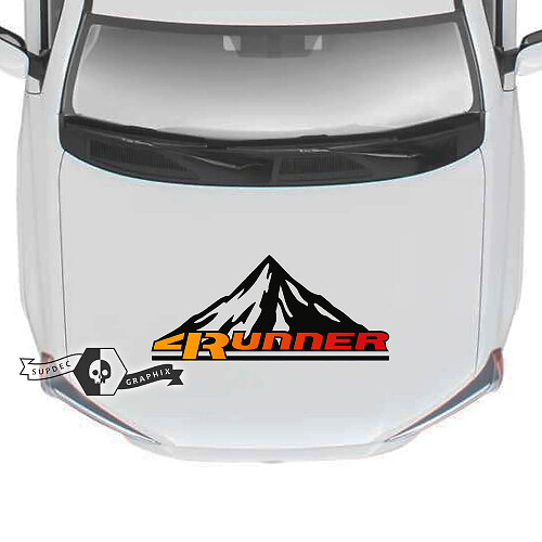 Hood 4Runner 2023 Old School Sunset Vinyl Mountains Forest Decals Stickers for Toyota 4Runner TRD