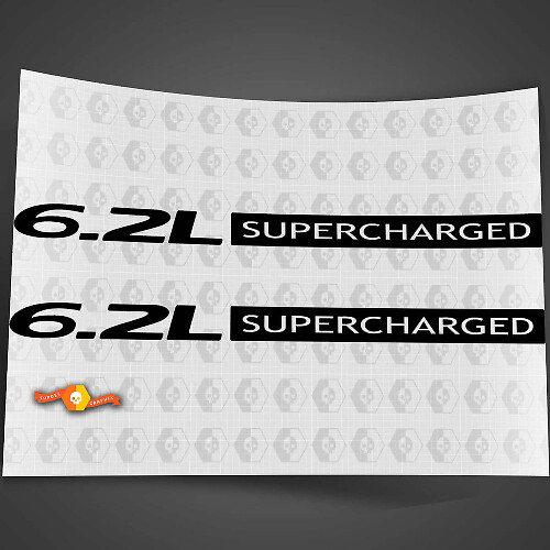 Pair 6.2L Supercharged Vinyl Decals Stickers 