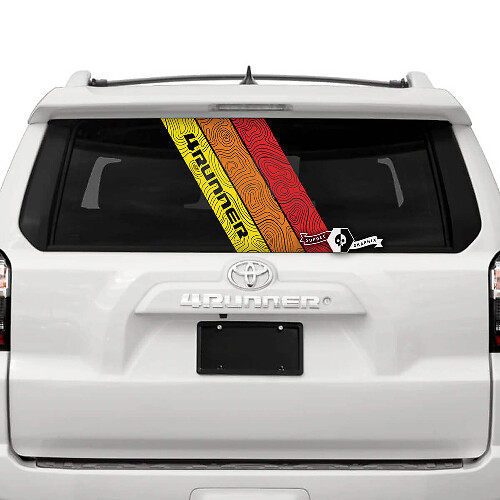  Topographic Vintage Stripes Rear Window Vinyl Decal for Toyota 4Runner 2013-2023