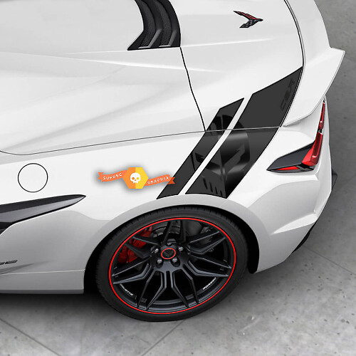 Side Bed Fender Punisher Decal Graphic Sticker Kit Chevy Corvette Z06 C8 2 Colors