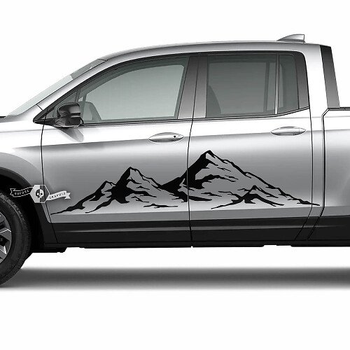 Pair Honda Ridgeline Mountains vinyl body Doors Decal Sticker Graphics