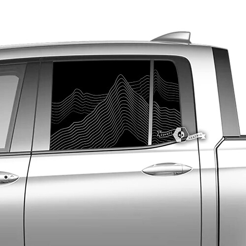 Pair Honda Ridgeline Mountains Vinyl Window Doors Decal Sticker Graphics