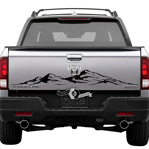 Mountain Shape Car Sticker – Black PVC Decal For Windows/Body, 41x12cm, Self-Adhesive