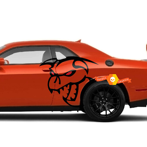 Hellcat Demon Style Fender Vinyl Decal Kit for Dodge Challenger Charger