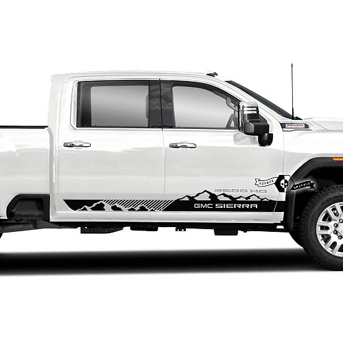 Mountain Style Side Door Stripes Vinyl Decal Kit for GMC Sierra 2500HD 2022-23