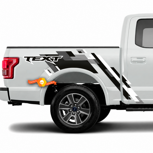 Custom Text Camouflage Side Bed Doors and Tailgate Decal Sticker Vinyl Graphics for Musclecar Ranger truck power truck